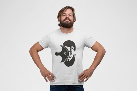 Dirilis face Illustration - White - The Ertugrul Ghazi - 100% cotton t-shirt for Men with soft feel and a stylish cut