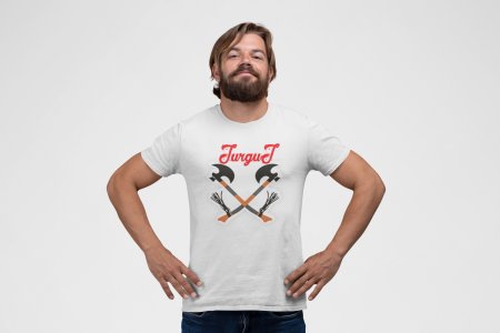 Turgut - White - The Ertugrul Ghazi - 100% cotton t-shirt for Men with soft feel and a stylish cut