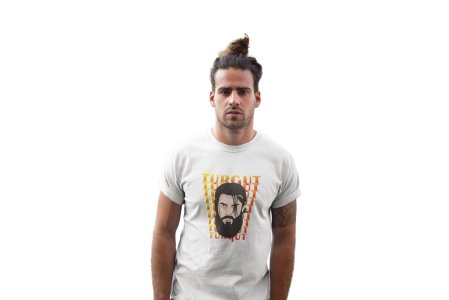 Turgut Text illustration - White - The Ertugrul Ghazi - 100% cotton t-shirt for Men with soft feel and a stylish cut