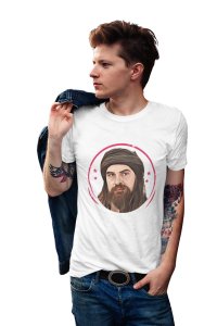 Bamsi Alp - Character Illustration - White - The Ertugrul Ghazi - 100% cotton t-shirt for Men with soft feel and a stylish cut