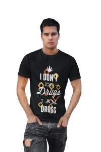 I am drugs - Black - printed T-shirts -Abstract Funny thoughtful creative illustrations - Men's stylish clothing - Cool tees for boys