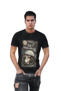 To boldly go - Space exploration - Black - printed T-shirts -Abstract Funny thoughtful creative illustrations - Men's stylish clothing - Cool tees for boys