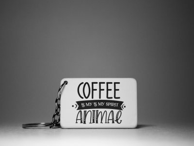 Coffee Is My Spirit Animal- White - Designable Keychains(Combo Set Of 2)