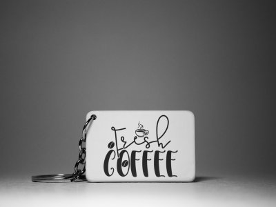 Fresh Coffee - White - Designable Keychains(Combo Set Of 2)