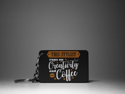 Creativity And Coffee- Black - Designable Keychains(Combo Set Of 2)