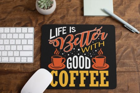 Life Is Better With Good Coffee- Black - designable keychains
