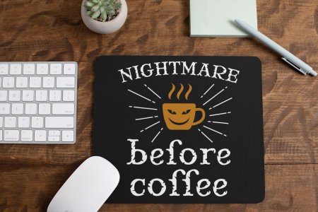 Nightmare Before Coffee- Black - designable keychains