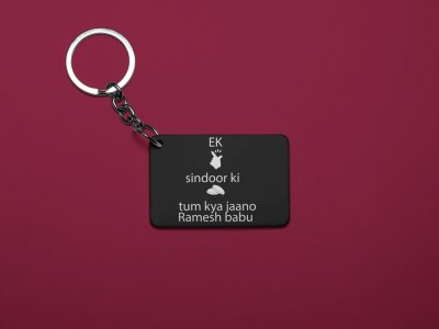 Tum kya Jaano Ramesh Babu -Black- Designable Dialogues Keychain (Combo Set Of 2)