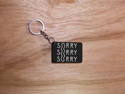 Sorry Sorry ,Sorry - Black -Designable Dialogues Keychain (Combo Set Of 2)