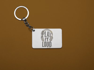 Play It Loud -White - esignable Dialogues Keychain (Combo Set Of 2)