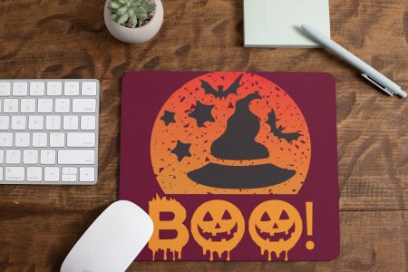 BOO-Witch Hat -Halloween Theme Mousepad