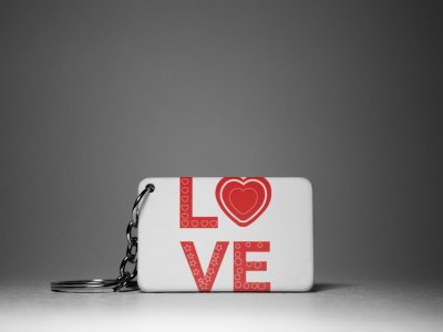 Love Text With Lots Of Hearts -White -Valentine's Special Keychains(Pack Of 2)
