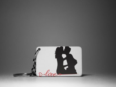 Love -Romantic Couple -White -Valentine's Special Keychains(Pack Of 2)