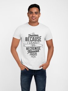 I am fearless - White - printed T-shirts - Men's stylish clothing - Cool tees for boys
