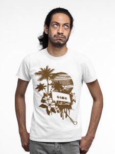 Abstract Musical night - White - printed T-shirts - Men's stylish clothing - Cool tees for boys
