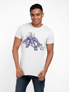 Illustration - White - printed T-shirts - Men's stylish clothing - Cool tees for boys