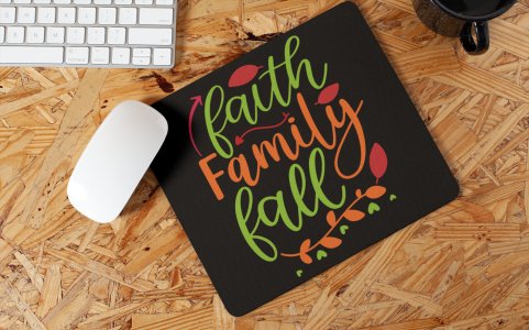 Faith family Halloween text illustration graphic -Halloween Theme Mousepad
