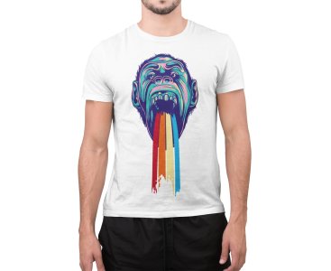 Scary colourful Illustration - White - printed T-shirts - Men's stylish clothing - Cool tees for boysscary