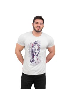 lady art - printed White T-shirts - Men's stylish clothing - Cool tees for boys