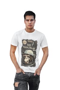To boldly go - Space exploration - White - printed T-shirts -Abstract Funny thoughtful creative illustrations - Men's stylish clothing - Cool tees for boys