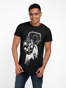 Cat with gun - White - printed T-shirts - Men's stylish clothing - Cool tees for boysscary