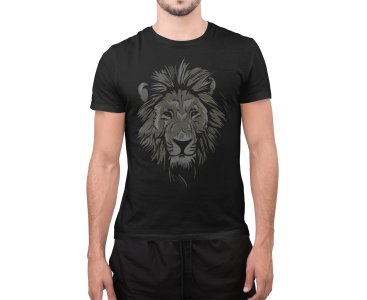 Lion Illustration graphic art - Black - printed T-shirts - Men's stylish clothing - Cool tees for boys