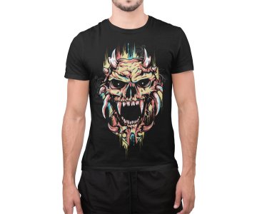 Scary Illustration - Black - printed T-shirts - Men's stylish clothing - Cool tees for boysscary