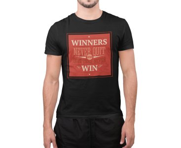 Winners never quite - Black - printed T-shirts - Men's stylish clothing - Cool tees for boys