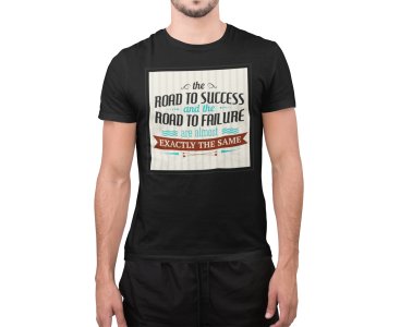 Road to success - Black - printed T-shirts - Men's stylish clothing - Cool tees for boys