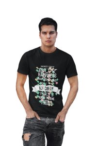 Buy happinessprinted White T-shirts - Men's stylish clothing - Cool tees for boys