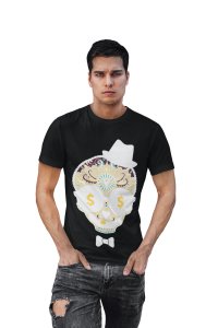 Dollar Art Illustration Graphic tees black- printed T-shirts - Men's stylish clothing - Cool tees for boys