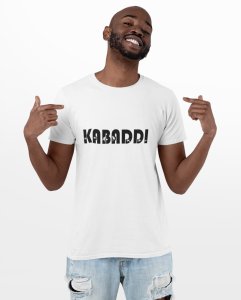 Kabaddi (BG Black) - White - Printed - Sports cool Men's T-shirt