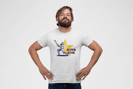 Super Star - White - Printed - Sports cool Men's T-shirt