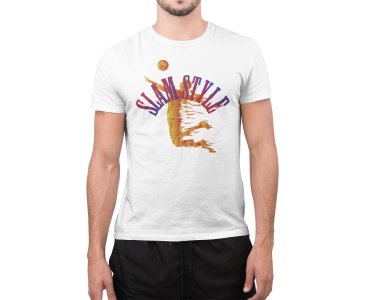 Slam Style - White - Printed - Sports cool Men's T-shirt