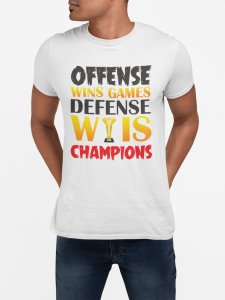 Offense wins game - White - Printed - Sports cool Men's T-shirt
