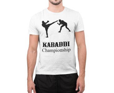Kabaddi Champions - black Illustration - White - Printed - Sports cool Men's T-shirt