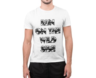 Run on this wild side - Block -White - Printed - Sports cool Men's T-shirt