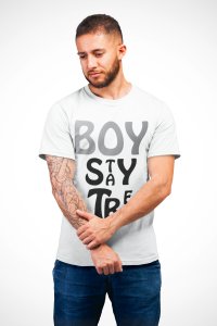 Boy Stay True -White - Printed - Sports cool Men's T-shirt
