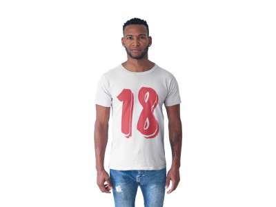 18 - Number - White - Printed - Sports cool Men's T-shirt