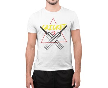 Cricket - Bats and ball Illustration - White - Printed - Sports cool Men's T-shirt