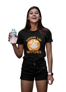 Drink up witch, White house- Printed Tees for Women's -designed for Halloween
