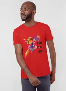 Run for Fun - Red - Printed - Sports cool Men's T-shirt