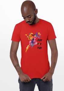 Run for Fun - Red - Printed - Sports cool Men's T-shirt