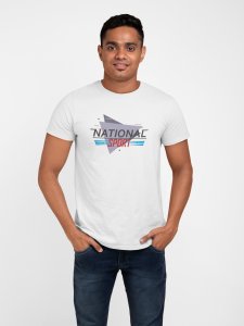 National Sports - White - Printed - Sports cool Men's T-shirt