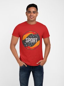 Sports - illustrative round - Red - Printed - Sports cool Men's T-shirt