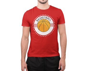 Basketball - Ball - Red - Printed - Sports cool Men's T-shirt