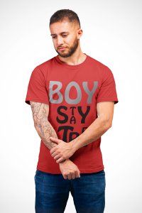 Boy Stay True -Red - Printed - Sports cool Men's T-shirt