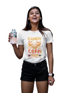 Candy corn - Printed Tees for Women's -designed for Halloween