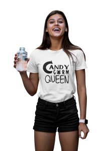 Candy corn queen, joker illustration graphic - Printed Tees for Women's - designed for Halloween