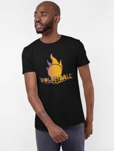 Volleyball - Black - Printed - Sports cool Men's T-shirt